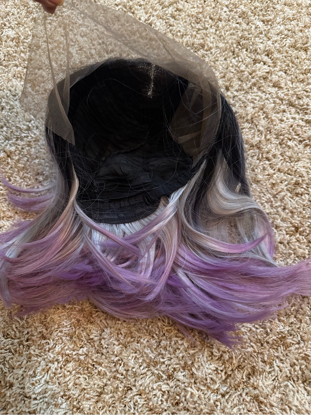 Lace Front Ombre Wig in Black to Purple